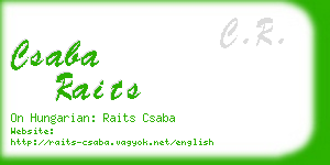 csaba raits business card